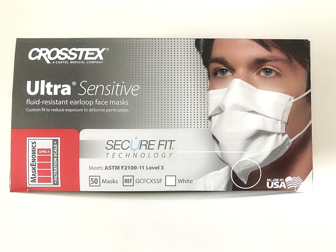 Crosstex International GCFCXSF Crosstex Ultra Sensitive Earloop Mask