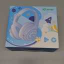 iClever Kids Bluetooth Headphones with LED Lights, 43H Playtime, Type-C Fast Charging, BTH18 Safe Volume 74/85dBA, Bluetooth5.3,Toddler Headphones Aux Cord for iPad/Tablet/Travel/School, Blue