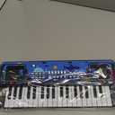 Upgraded 37 Keys Kids Piano Keyboard with Microphone Music Stand  Portable Musical Toys for Toddlers Ages 3 4 5 6 Boys Girls Birthday Gift - Black