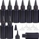 BENECREAT 30 Packs 1oz Black Plastic Squeeze Dispensing Bottles UV Glue Bottles with Caps, 5PCS Funnel Hoppers for UV Resin, DIY Crafts, Glue, Liquids