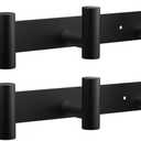 VAEHOLD Black Hat and Coat Wall Mount Rack - 3 Hooks for Robes, Bags, Keys, and Towels - Bathroom Towel Hanger Organizer (2 Pack)