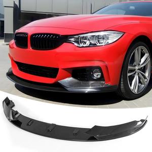 NEESPOC Front Bumper Lip Splitter Spoiler Fit for BMW 4 Series 2014-2020 428i/ 430i/ 435i/ 440i/ F32/ F33/ F36/ (M Sport Models), Carbon Fiber Style 4pcs Air Chin Body Kit Exterior Accessories