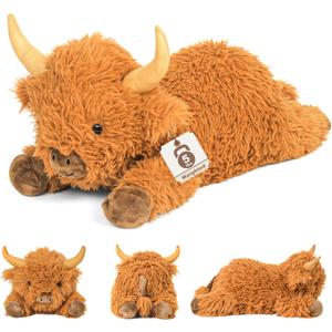 JellyMallow Highland Cow Weighted Stuffed Animals 5 lbs 22 in, Highland Cow Weighted Stuffed Animal Plushies, Adorable Stuffed Animal Pillows Gifts for Kids and Adults