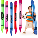 4 Pcs 43.3 Inch Tall Inflatable Crayons Balloons for Kids, Neon Large Giant Blow up Crayons Set Decor Prop Birthday Party Decorations, 4 Colors