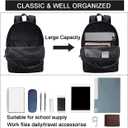 SUPACOOL Casual Laptop Backpack for Men and Women, Work backpack, Black Backpacks, College School Backpack for Boys and Girls, USB Charging Port, Lightweight Travel Back Pack(Black)