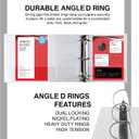 3 Ring Binders, 6 Inch D Ring Heavy Duty Large Binder with Pockets for 8.5" x 11" Sheet Size, Durable Non-Stick Customizable Clear View Cover (White)