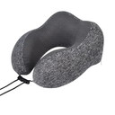 Neck Pillow Sleeping Travel Memory Foam Travel Pillow Cationic Fabric Travel Neck Pillow Airplane Pillow Washable(Dark Gray)