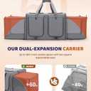 MIDOG 2 Cat Carrier with Litter Box, Expandable Dual Compartment Cat Carrier for 2 Cats, Large Soft Sided Double Pet Carrier for Car Travel, Moving