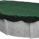 Pool Mate 12 x 18 ft Classic Green Winter Oval Pool Cover for Above Ground Pools, 4 ft Overlap (16 x 22 ft Cover Size), Solid 8 x 8 Scrim, 2.36 oz/yd2, Style: 321218-4-PM