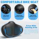 CDYWD Noseless Oversized Bike Seat for Men Women Comfort, Extra Wide Padded Bicycle Seat Cushion, Large Comfortable Bike Saddle for Peloton, Stationary Exercise Bike, Beach Cruiser, City Bike, Ebike