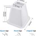 ANNKUT 6 Inch Heavy Duty Bed Risers, Furniture Risers for Desk, Chair, Table or Sofa, Couch Lift Risers, Supports up to 2200 lbs per Leg(4 Pack White)