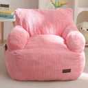 MAXYOYO Kids Bean Bag Chair, Stuffed Toddler Bean Bag Sofa with Filler Bean Bag Chair for Boys and Girls, Lazy Sofa with Pocket Floor Chair for Gaming, Reading, Pink