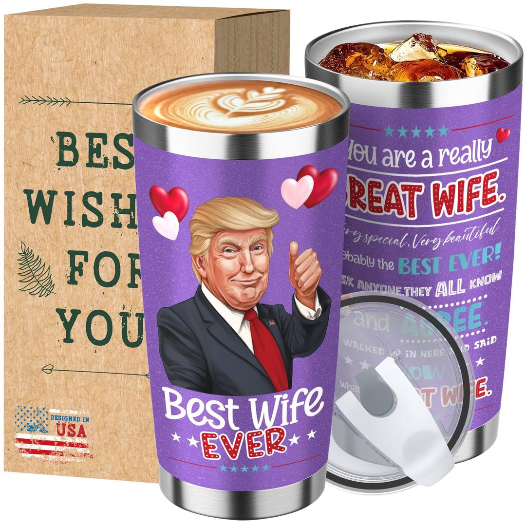 Juchuar Valentines Day Gifts for Wife - 20 oz Stainless Steel Tumbler, Cool Valentine's Tumbler, Coffee Cup, Birthday and Valentines Day Gifts for Wife from Husband, Funny Valentine's Day Gift
