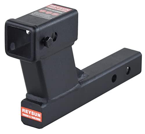 REYSUN 864129 Trailer Hitch Riser with 6.25 inch Rise/Drop for 2 inch Receiver Hitch Extension,Hollow Shank, Hitch Pin Kit Included