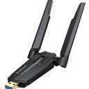 BrosTrend AXE5400 WiFi 6E USB Adapter, Tri-Band Long Range USB WiFi Adapter for Desktop PC Laptop, 6GHz 2402Mbps + 5GHz 2402Mbps + 2.4GHz 574Mbps, Ultra-Low Latency Wireless Dongle for Windows 11/10