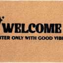 Welcome Mat for Front Door Outdoor Positive Vibes Ecofriendly for Front Door Housewarming Gift Mat Welcome