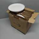 DOWAN 10.5" Large Dinner Plates Set of 6, Ceramic Salad Plate, Microwave, Oven & Dishwasher Safe, Moon-White Design Perfect for Party Dessert, Wedding Appetizer, Birthday, Mothers Day Gifts