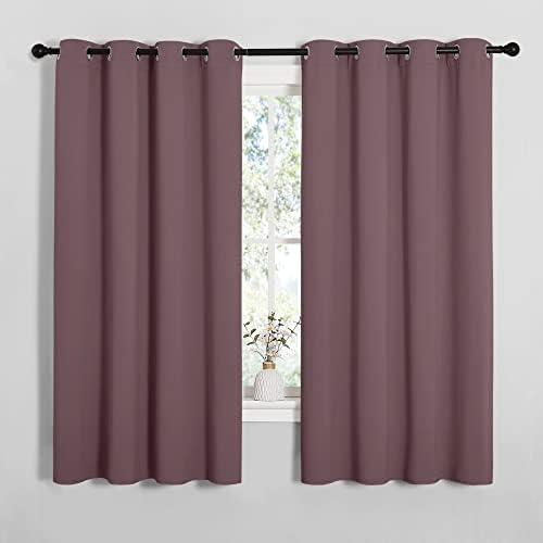 NICETOWN Bedroom Curtain Panels Blackout Draperies, Dry Rose, 1 Pair, 55 by 68-inch, Thermal Insulated Solid Grommet Blackout Curtains/Drapes