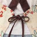 patdrea Blue Floral Linen Apron with Pocket,French Kitchen Garden Chef BBQ Aprons for Women and Men,Crisscross Back Straps (S-(29.5")