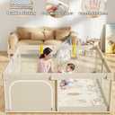 Mloong Baby Playpen with Mat, 59x59in Playpen for Babies and Toddlers