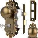 Mortise Lock Door Knobs Interior Brass Door Knob Antique Gold Door Handle Skeleton Key Privacy Vintage Door Locks for Bedrooms Bathroom