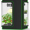 MELONFARM 2-in-1 Grow Tent, 36"x24"x48" High Reflective Diamond Mylar with Multi-Chamber and Floor Tray for Hydroponic Indoor Growing