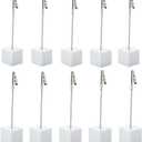 10pcs Table Number Holder Name Place Card Holder Memo Clip Holder Stand Note Holder Pictures Card Paper Menu Clip (Pure White)
