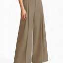 PRETTYGARDEN Womens Spring Wide Leg Palazzo Pants 2026 Trendy Loose Button High Waist Pleated Work Business Casual Trousers (Medium, Khaki)