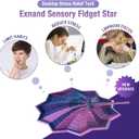 3D Printed Expanded Sensory Fidget Star with Handles Colorful Fractal Fidget Hexagon Whirling Spiral Star Shaped Toys for Stress Relief