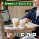 Disposable Coffee Cups with Lids 16 oz and Sleeves, 100 Pack Leak-Proof Paper CupsTo Go Hot Cups with Lids & Kraft Sleeves, BPA-Free for Cafe, Office and Daily Use