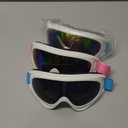 COOLOO 3 Pack Kids Ski Goggles, Anti-fog Snowboard Goggles with UV400 Protection, Snow Goggles for Boys Girls Youth Men Women (01.white/Blue+white/Pink+white/Blue)