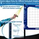 Park & Sun Sports Spectrum Classic: Adjustable Professional Outdoor Volleyball Net System, 32' L X 3' H Net With a 60' L X 30' W Boundary