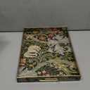 Spsyrine Serving Tray with Handles, Plastic Decorative Tray for Coffee Table, Living Room, Home Decor, Golden Lily