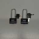 Padlock with Key, [2 Pack] [Waterproof] Lock with Key, Long Shackle Padlocks for Outdoor Anti-Rust, Small Covered Aluminum Padlock with 4 Alike Keys for Gym Locker, Fence, Shed (Black)