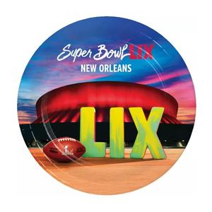 Super Bowl LIX Dinner Paper Plates, 16 Count Heavy Duty Paper