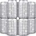 12 Pcs Disco Party Supplies Disco Ball Can Cooler Sleeves Retro 70s 80s Theme 12 oz Bling Beer Can Sleeves for 70s Birthday Wedding Bachelorette Party Decorations