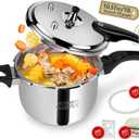 Premium 10.57 Quart Stainless Steel Pressure Cooker, Commercial Grade Luxury Cookware, Brand Quality Durability, Professional Performance for Large Families & Events