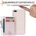 LinsCraft Slim Minimalist Wallet, Small Leather Front Pocket Wallets, RFID Blocking, Credit Card Holder for Men Women (Pink)