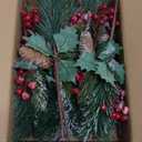 10 Pack Artificial Pine Branches Fake Greenery Pine Picks Artificial Red Berry Stems Christmas Pine Needles for Garland Wreath Christmas and Home Garden Decor