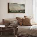 InSimSea Extra Large Framed Vintage Wall Art, Living Room Country Farmhouse Decor, Wild Field under Sky Landscape Paintings, Canvas Prints, Scenery Long Picture for Bedroom Above of Bed,24x48inch