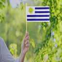 10 Pack Uruguay Flags -UY Handheld Flag- 5x8 in, Uruguayans Mini Flag. Suitable For Party Decorations, Store Displays, Bar Decorations And National Day Parades.