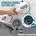 TAILI Grab Bars for Bathtubs and Showers,2 Pack Shower Handles for Elderly Suction,Maximum 330lbs,Shower Grab Bar with Upgraded Rubber Suction Cups,Safety Grip for Senior, No Drilling Removable,Grey