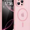 TOCOL Magnetic for iPhone 16 Pro Case, Upgraded Full Camera Protection, Compatible with Magsafe, Drop Protection, Translucent Matte Back Bumper for iPhone 16 Pro 6.3-Inch (Light Pink)