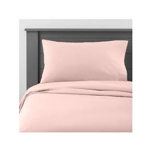 Pink Twin Size Sheet and Matching Pillowcase From Oeko Tex