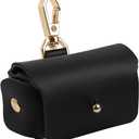 Ring Bearer Pillows for Dog Collar, Leather Wedding Pillow Box Holder Pouch for Pet, Couple Ring Storage Box for Proposal Engagement Ceremony Party (Black)