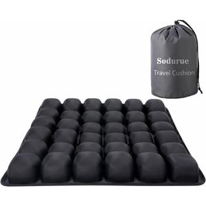Sodurue Travel Cushion Airplane Seat,Airplane Seat Cushion for Long Flights,Press Type Air Inflatable Wheelchair Seat Cushion for Car,Office,Stadium,Ergonomic Comfort Support,Heavy Duty (36 Air Bag)