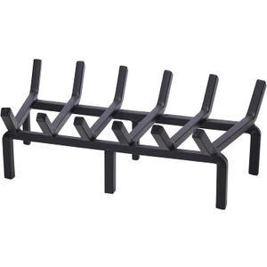 Heavy Duty Solid Steel Fire Grate - 20 Inch Wood Log Rack for Indoor Hearth, Outdoor Fire Pit & Chimney