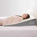 Vekkia 34" Extra-Long Wedge Pillow, Back & Arm Support, Bed Wedge Pillow for Sleeping After Surgery, Acid Reflux, Snoring Relief, Removable Washable Cover & Double Side Pockets, 7.5" Height, White