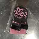 Anti Slip Dog Socks to Prevent Licking Paws - Double Side Paw Protectors Dogs Grip Sock for Hardwood Floors, No Twist Dog Booties Grippy Socks for Small Medium Large Senior Dogs, Dark Grey and Pink, M (M(Pack of 4))