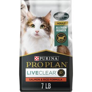 Purina Pro Plan Allergen Reducing, High Protein Cat Food, LIVECLEAR Salmon and Rice Formula - 7 lb. Bag (7 Pound (Pack of 1))